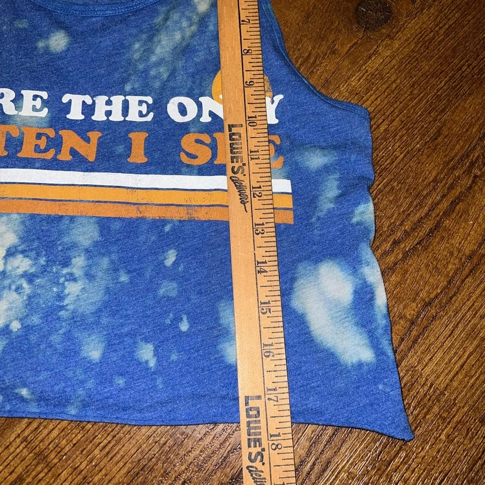 “You’re The Only Ten I See” Tennessee Graphic Blue Tie-Dye Crop Tank Top Size S - Picture 7 of 8